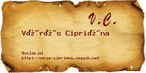 Vörös Cipriána névjegykártya